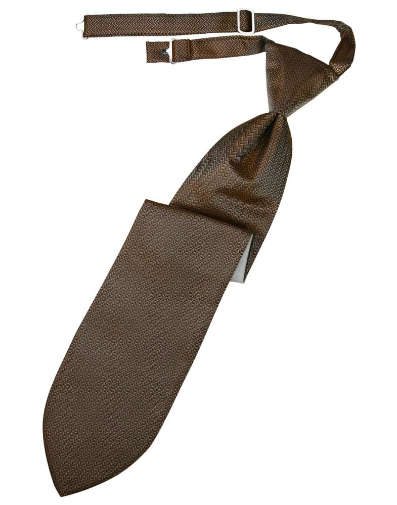 Cardi Espresso Herringbone Kids Necktie