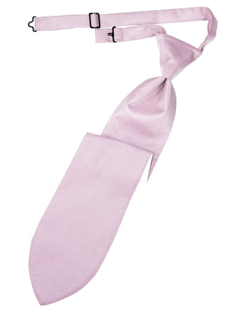 Cardi Light Pink Herringbone Kids Necktie