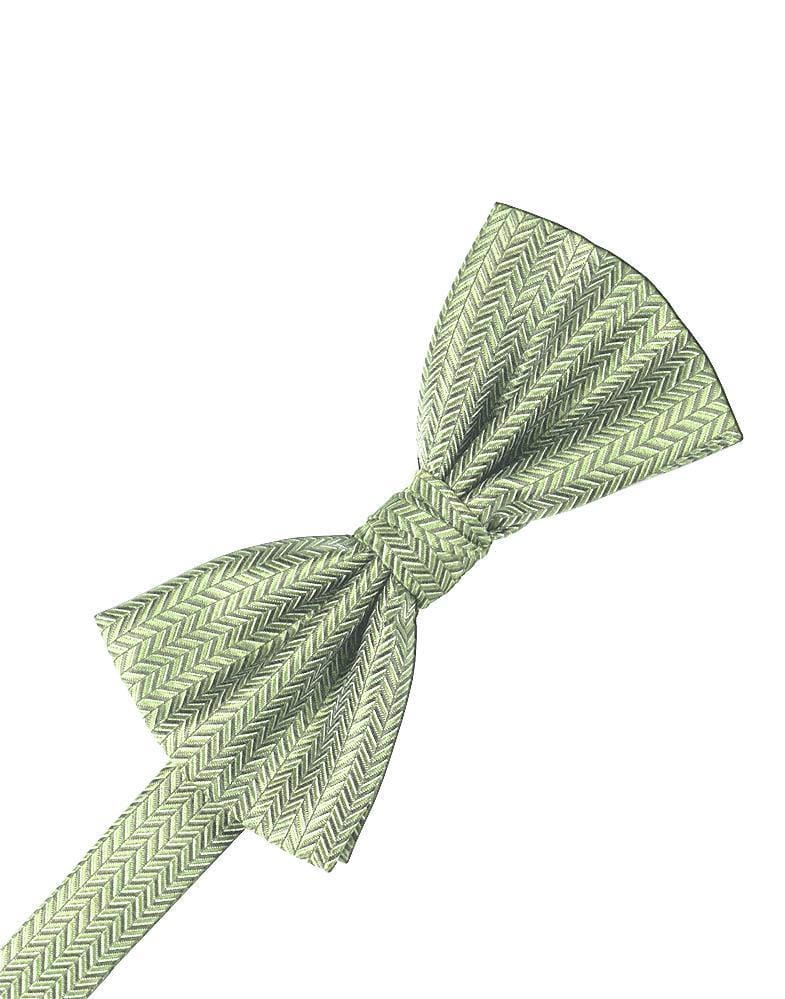 Cardi Mint Herringbone Kids Bow Tie