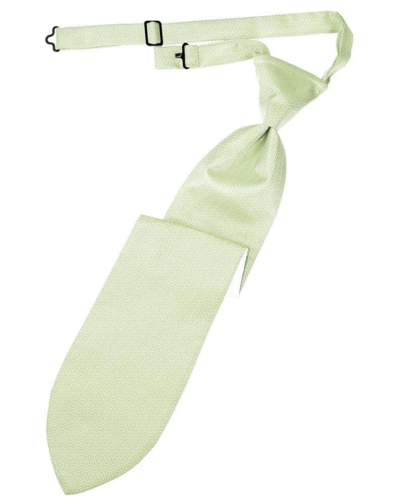 Cardi Pistachio Herringbone Kids Necktie