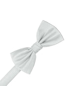 Cardi Platinum Herringbone Bow Tie