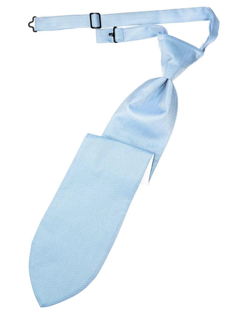 Cardi Powder Blue Herringbone Kids Necktie