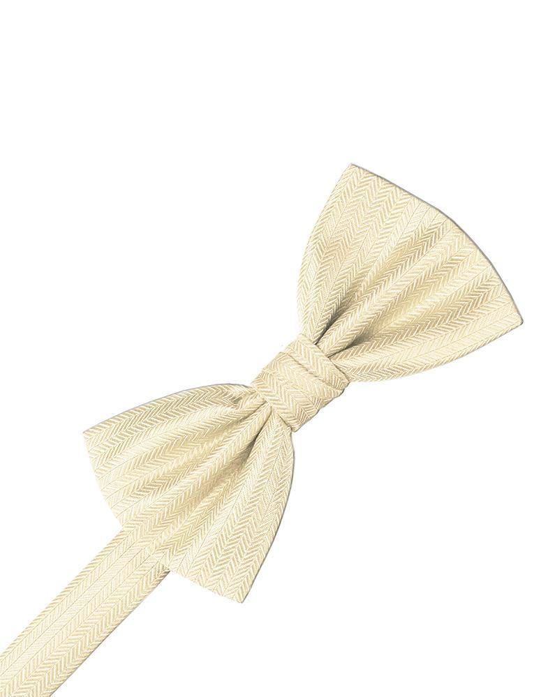 Cardi Sand Herringbone Kids Bow Tie