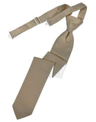 Classic Collection Latte Luxury Satin Skinny Windsor Tie
