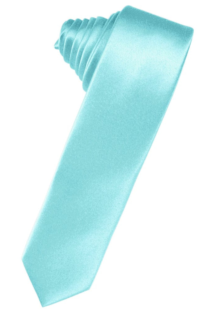 Classic Collection Pool Luxury Satin Skinny Necktie