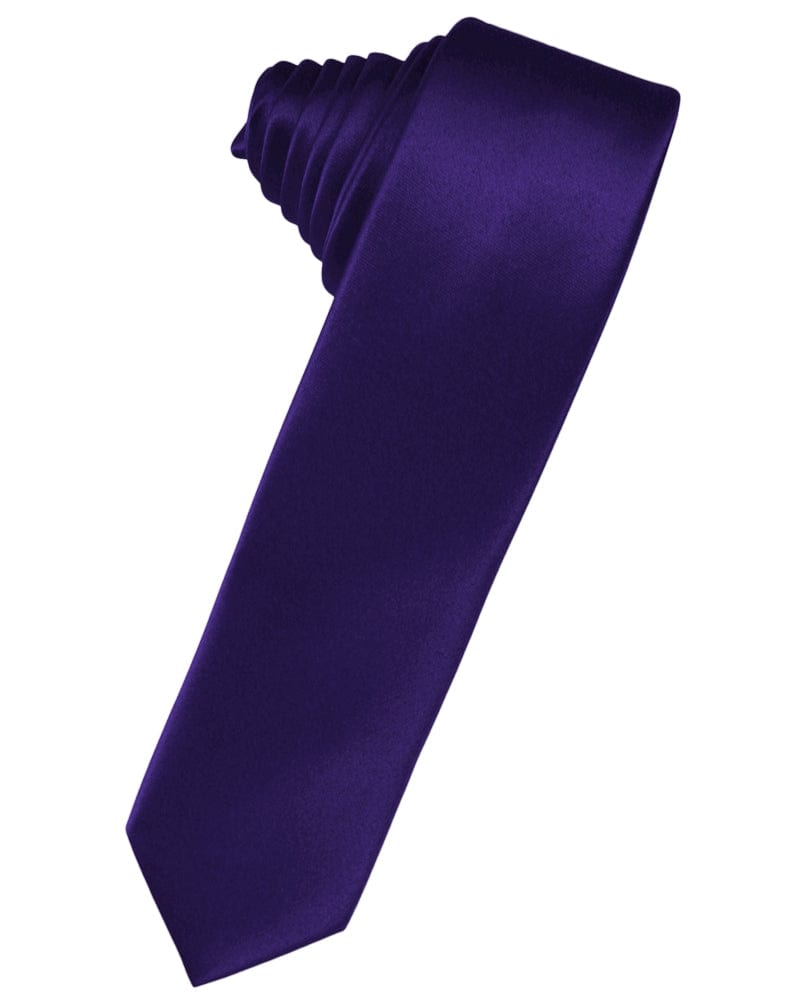 Classic Collection Purple Luxury Satin Skinny Necktie
