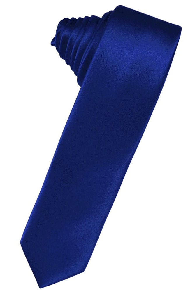 Classic Collection Royal Blue Luxury Satin Skinny Necktie