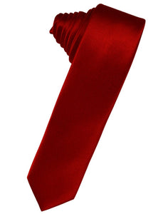 Classic Collection Scarlet Luxury Satin Skinny Necktie