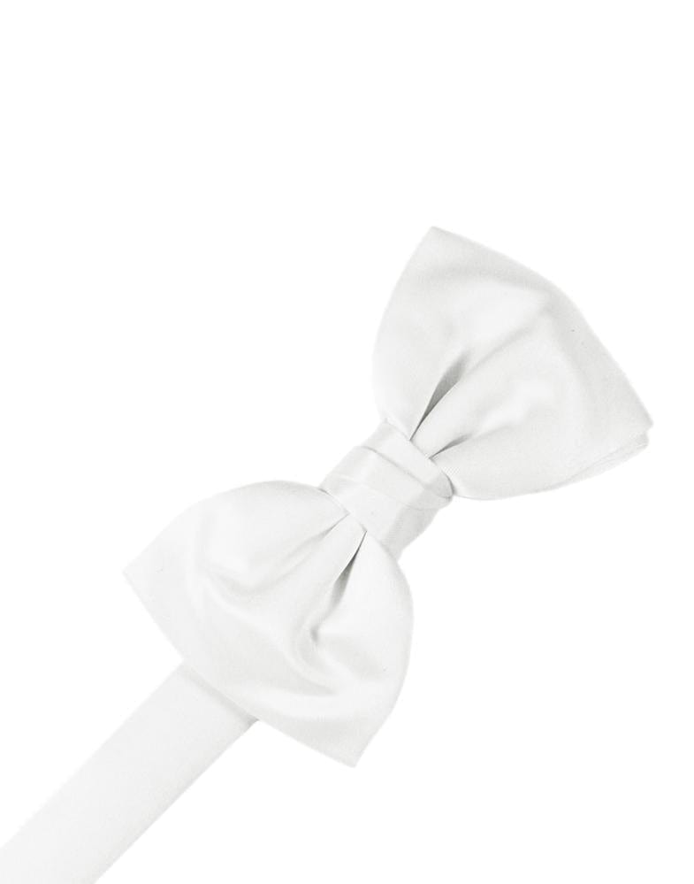 Cardi Pre-Tied White Luxury Satin Kids Bow Tie