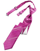 Classic Collection Fuchsia Striped Satin Skinny Windsor Tie