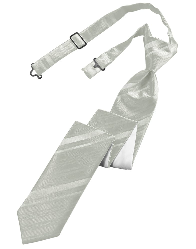 Classic Collection Platinum Striped Satin Skinny Windsor Tie