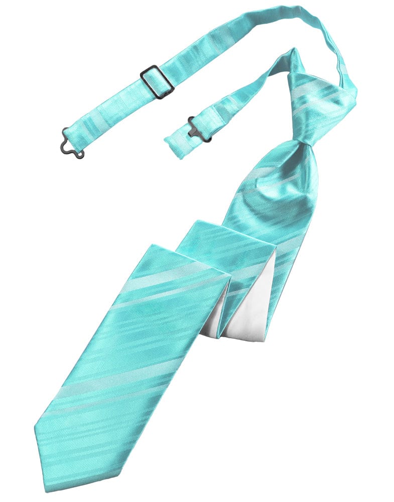 Classic Collection Pool Striped Satin Skinny Windsor Tie