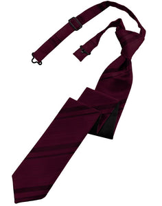 Classic Collection Wine Striped Satin Skinny Windsor Tie