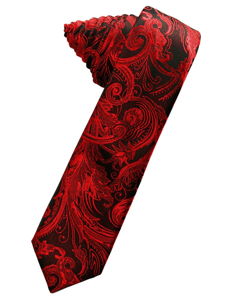 Classic Collection Scarlet Tapestry Skinny Necktie