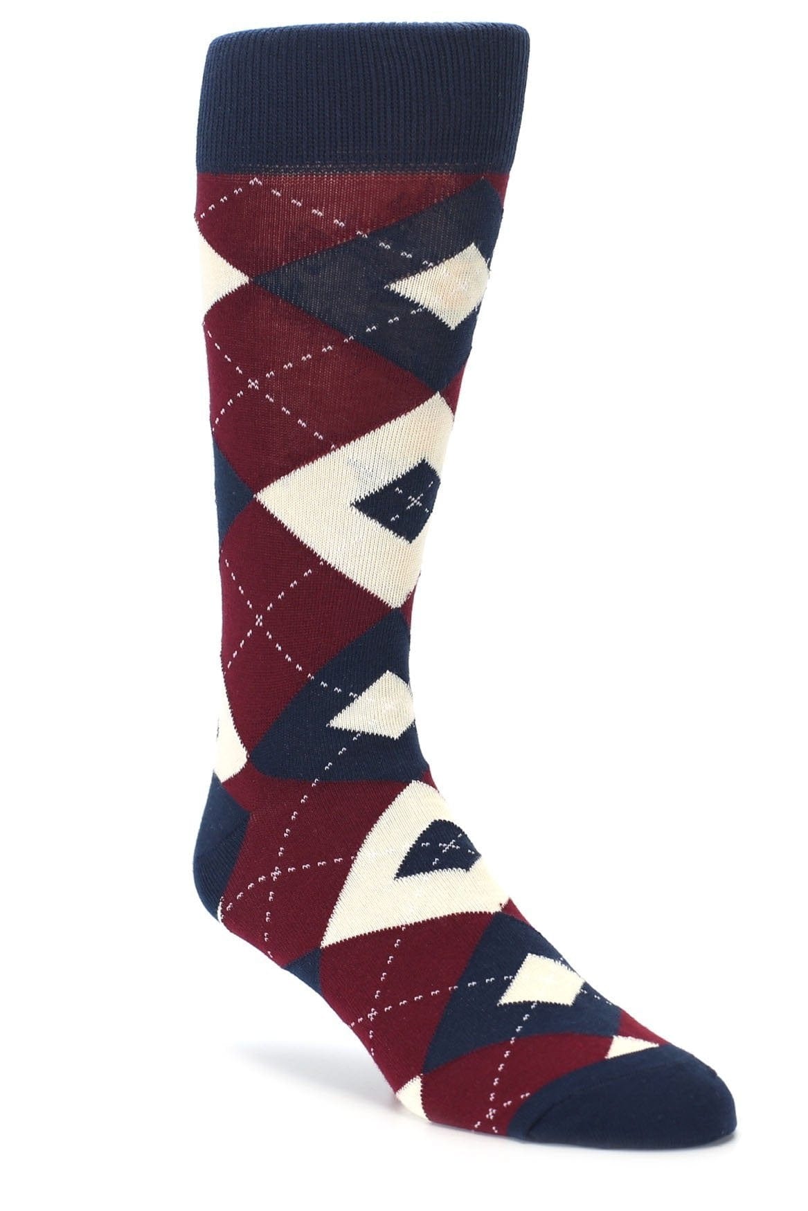 Bold Socks Burgundy Navy Bold Argyle Socks