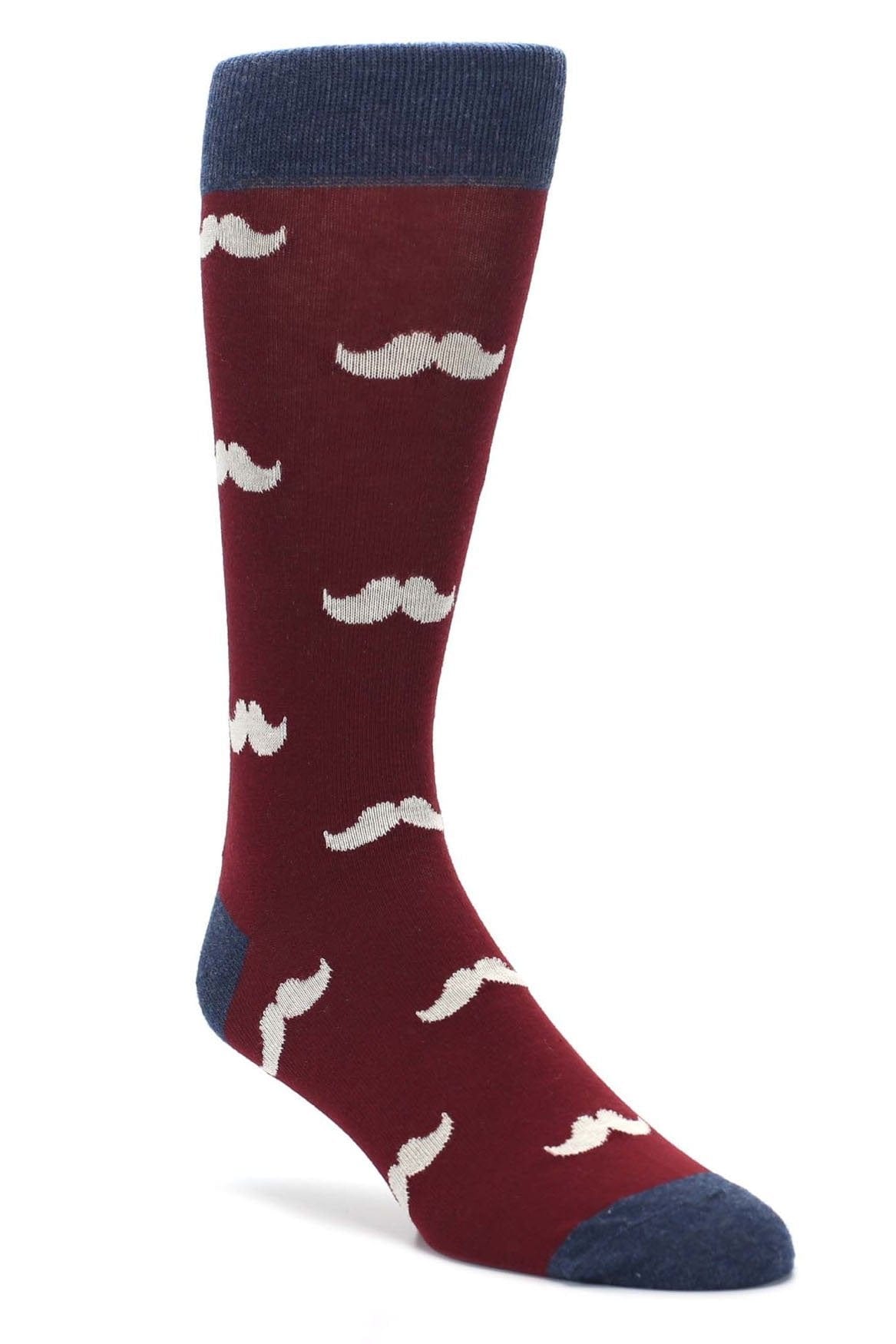 Bold Socks Burgundy Bold Mustache Socks