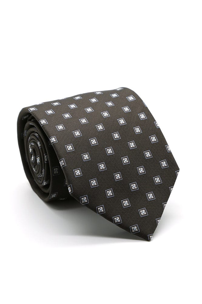Ferrecci Brown and White Imperial Necktie