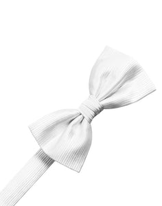 Cristoforo Cardi Pre-Tied White Faille Silk Bow Tie