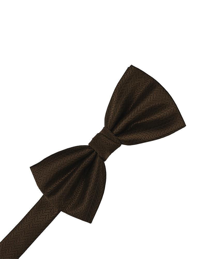 Cardi Chocolate Herringbone Kids Bow Tie