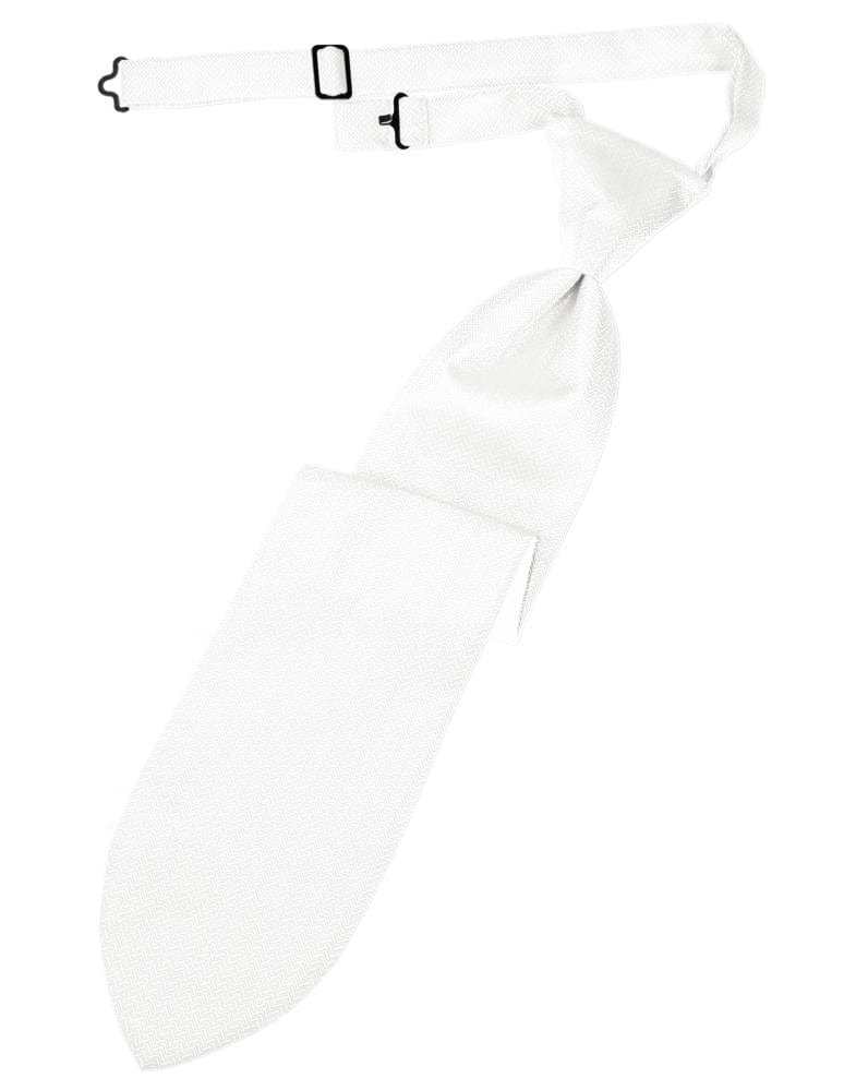 Cardi White Herringbone Kids Necktie