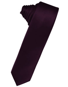 Classic Collection Berry Luxury Satin Skinny Necktie