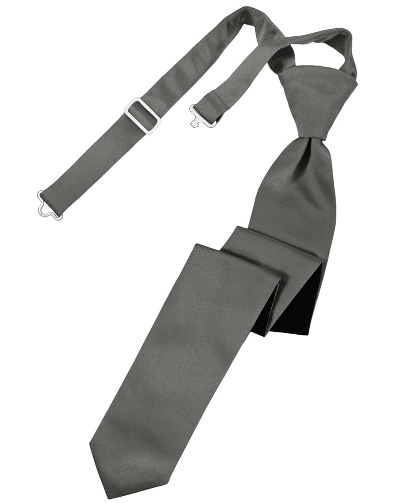 Classic Collection Charcoal Luxury Satin Skinny Windsor Tie