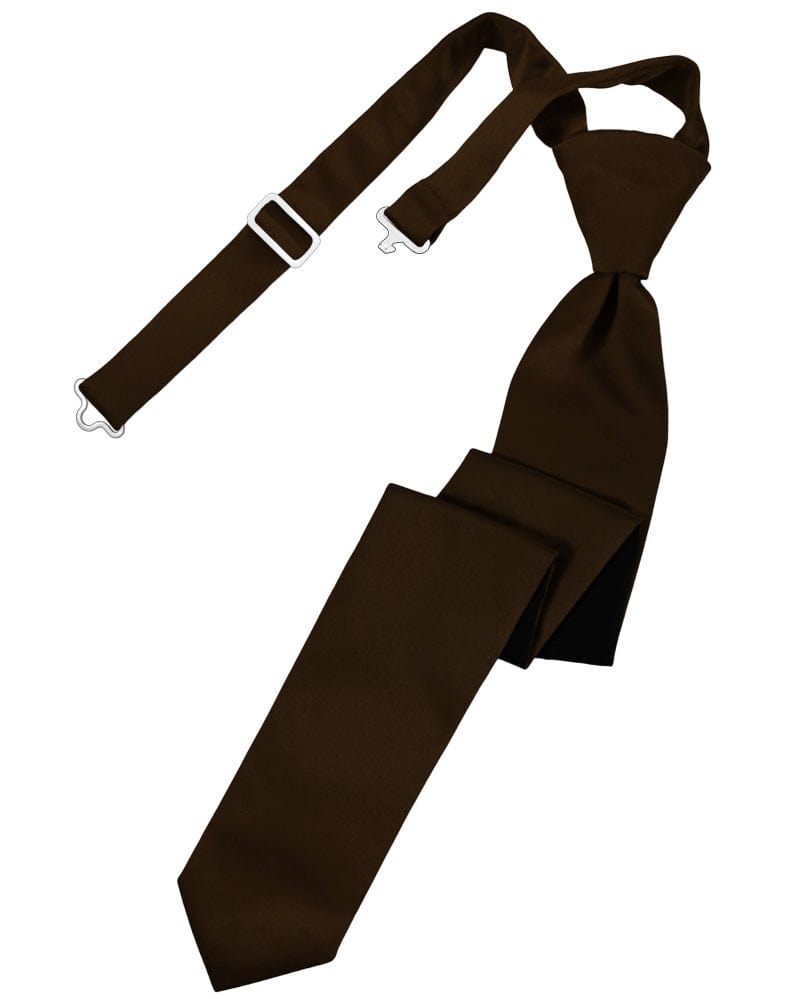 Classic Collection Chocolate Luxury Satin Skinny Windsor Tie