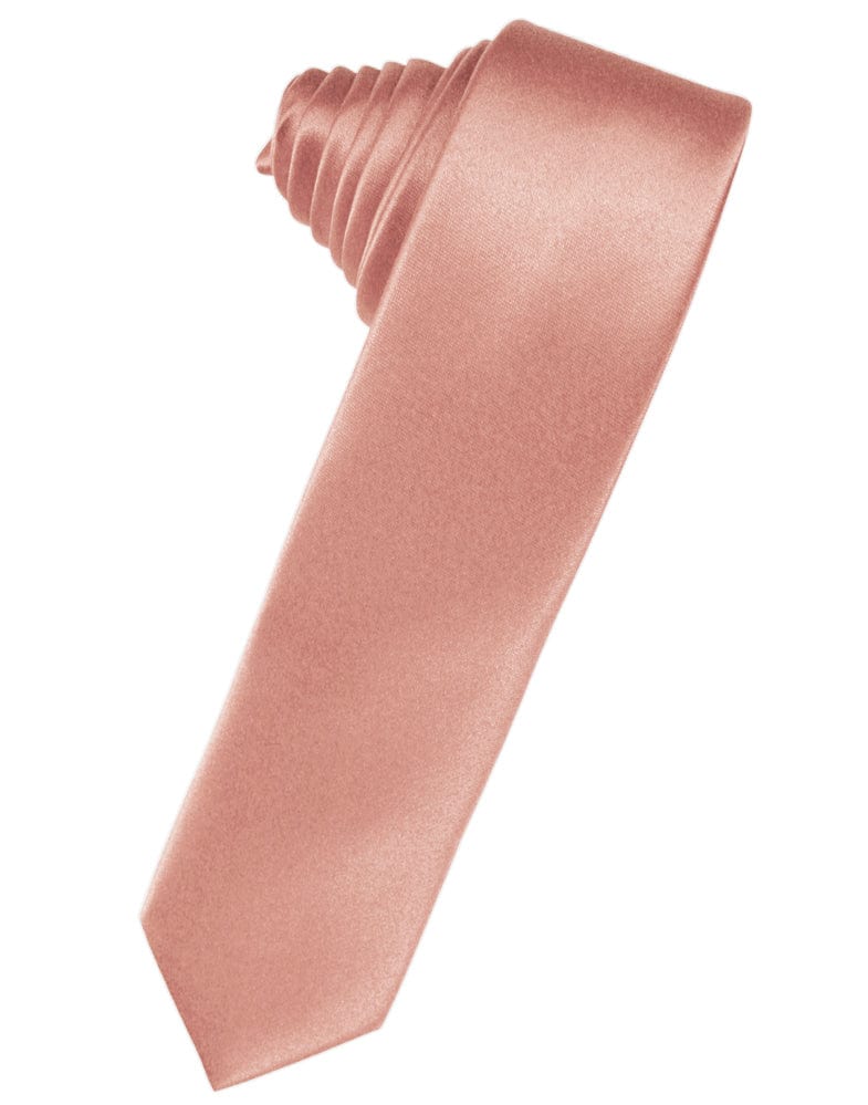 Classic Collection Coral Luxury Satin Skinny Necktie