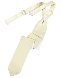 Classic Collection Ivory Luxury Satin Skinny Windsor Tie