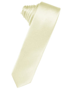 Classic Collection Ivory Luxury Satin Skinny Necktie