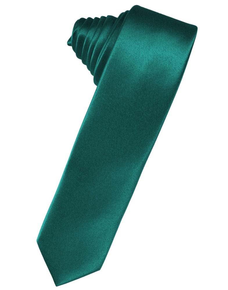 Classic Collection Jade Luxury Satin Skinny Necktie