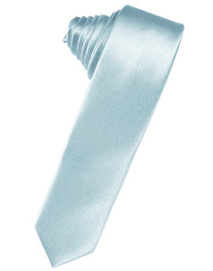 Classic Collection Light Blue Luxury Satin Skinny Necktie