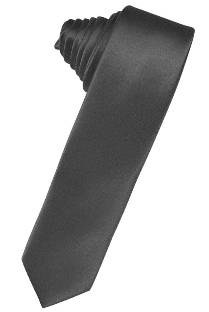 Pewter Luxury Satin Skinny Necktie Pewter Luxury Satin Skinny Necktie