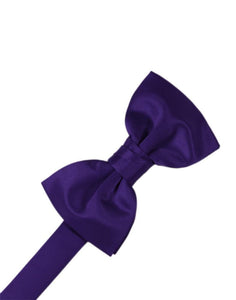 Cardi Pre-Tied Purple Luxury Satin Kids Bow Tie