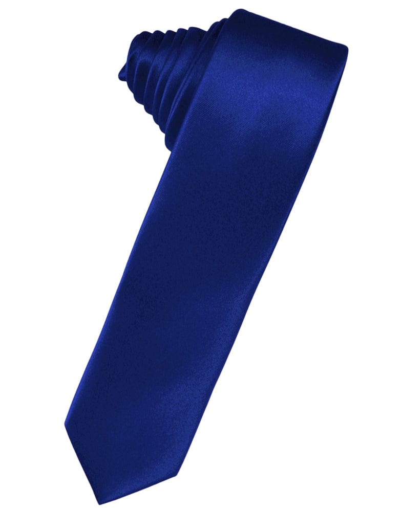 Classic Collection Royal Blue Luxury Satin Skinny Necktie