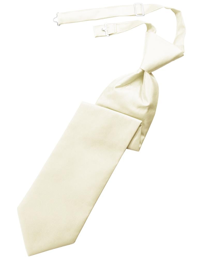 Cardi Ivory Solid Twill Kids Necktie