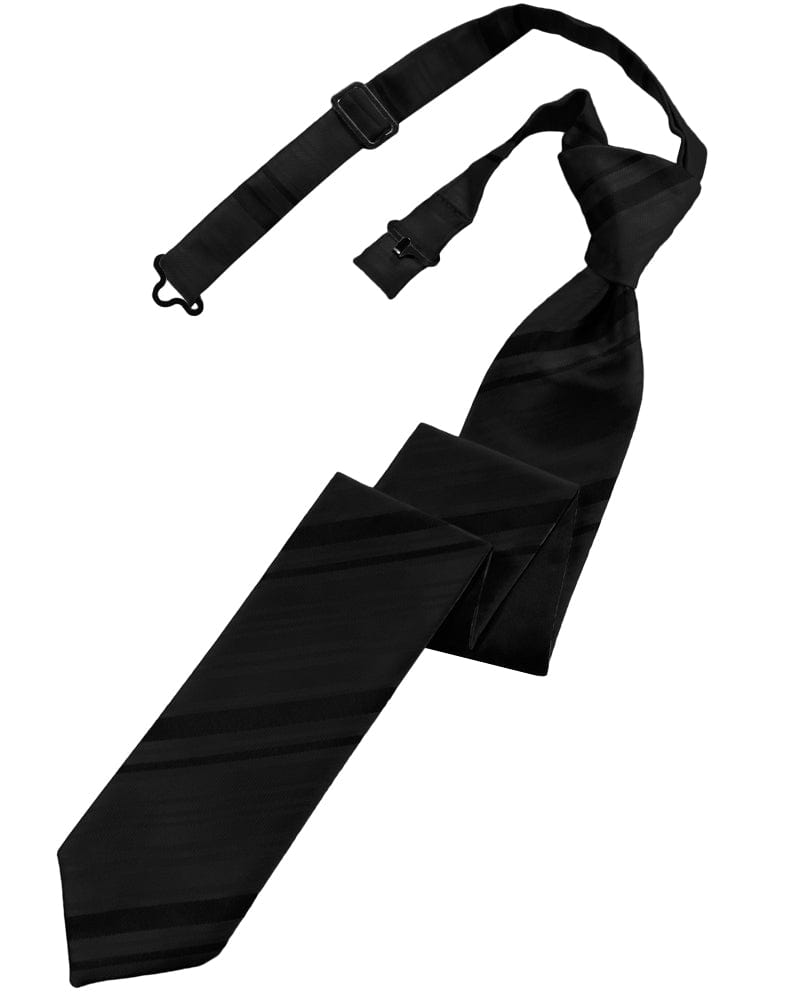 Classic Collection Black Striped Satin Skinny Windsor Tie