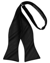 Cardi Self Tie Black Striped Satin Bow Tie