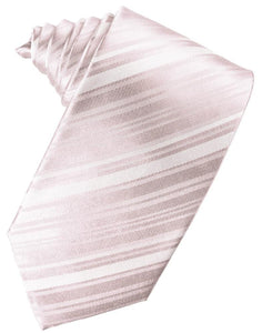 Cardi Blush Striped Satin Necktie