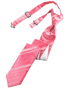 Classic Collection Bubblegum Striped Satin Skinny Windsor Tie