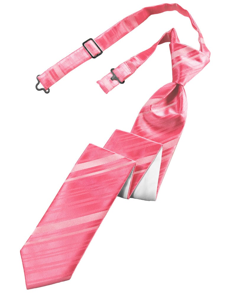 Classic Collection Bubblegum Striped Satin Skinny Windsor Tie