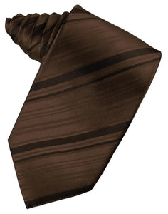 Cardi Chocolate Striped Satin Necktie