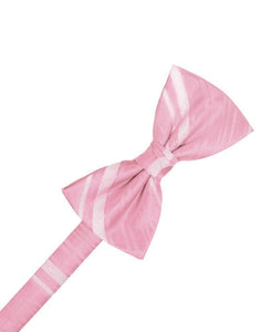 Cardi Pre-Tied Coral Striped Satin Kids Bow Tie