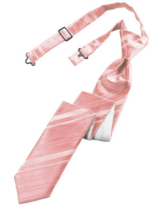 Classic Collection Coral Striped Satin Skinny Windsor Tie