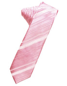 Classic Collection Coral Striped Satin Skinny Necktie