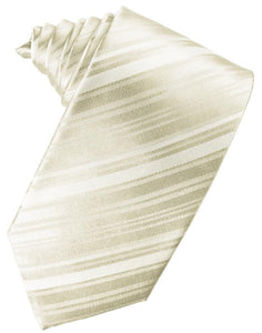 Cardi Ivory Striped Satin Necktie