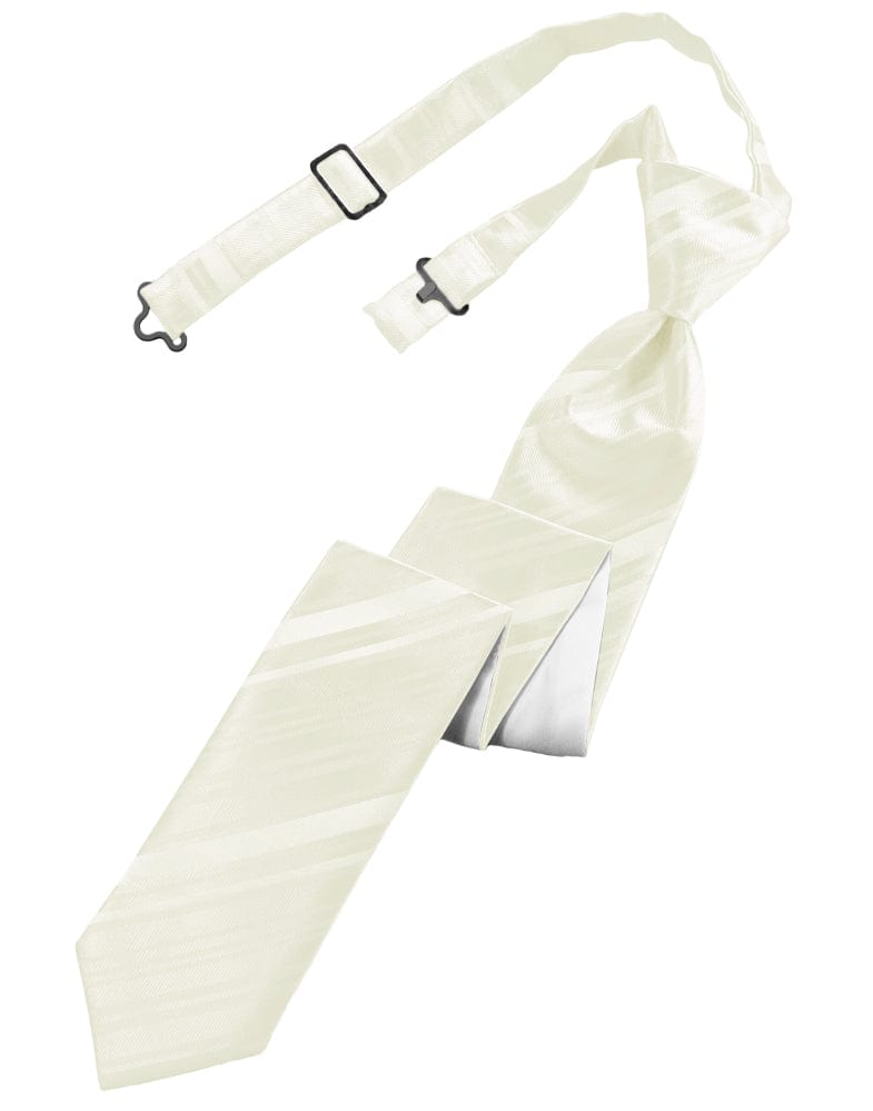 Classic Collection Ivory Striped Satin Skinny Windsor Tie