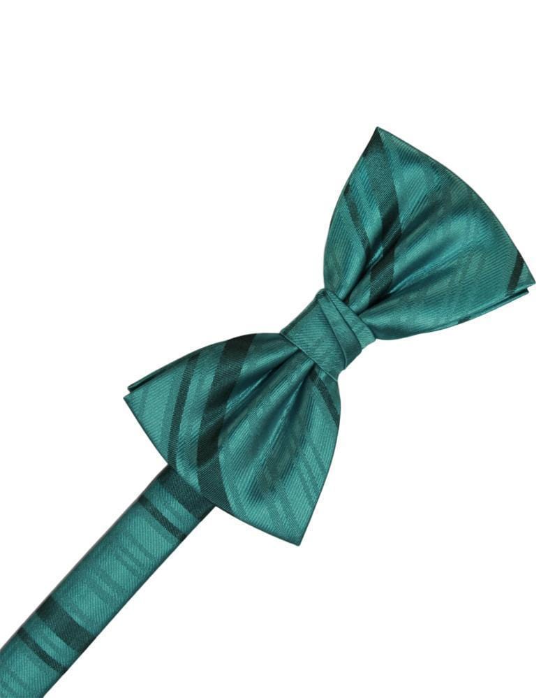 Cardi Pre-Tied Jade Striped Satin Kids Bow Tie