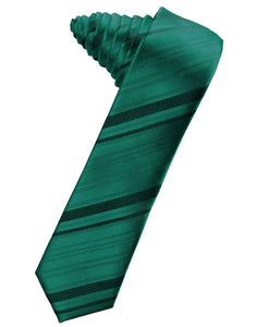 Classic Collection Jade Striped Satin Skinny Necktie