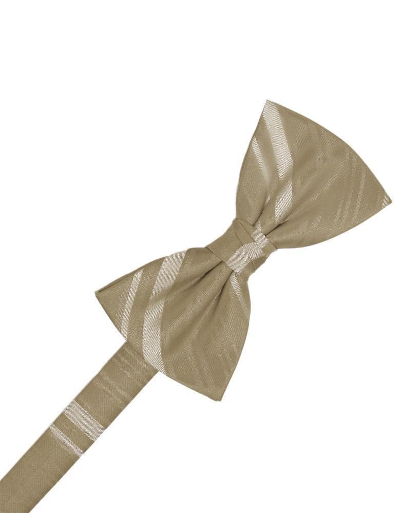 Cardi Pre-Tied Latte Striped Satin Kids Bow Tie